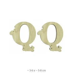 KD248 Dekoratif "Q" Harfi Ahşap Boyanabilir Obje